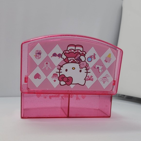 Vintage Sanrio Hello Kitty Jewelry Mirror Bear Glitter Box 2013 Rare - Picture 5 of 12